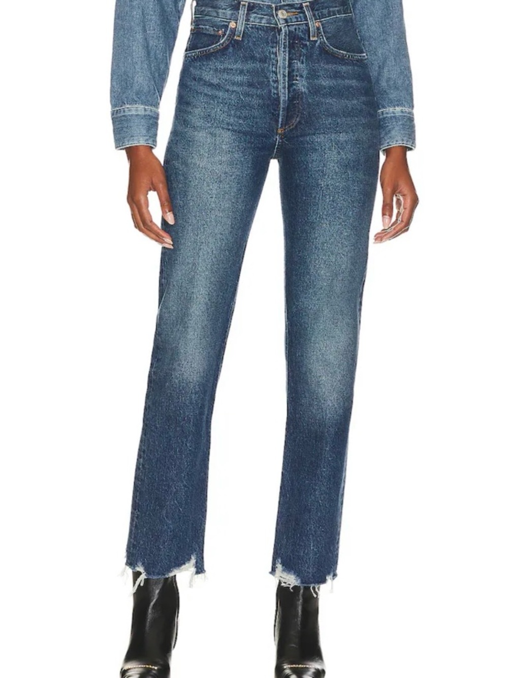 Agolde Women’s 90s Pinch Waist High Rise Straight Jean in the color Swindle